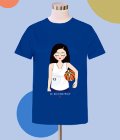 T-shirt Mia - I Love Basket - Azzurro